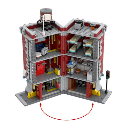 firehouse headquarters building set | ghostbusters | compatible with lego - 3