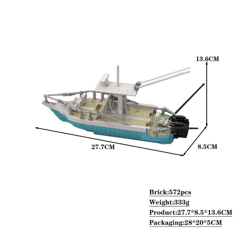 Fishing Trawler Boat MOC Building Kit – Coastal Ship Display Model Set - 4
