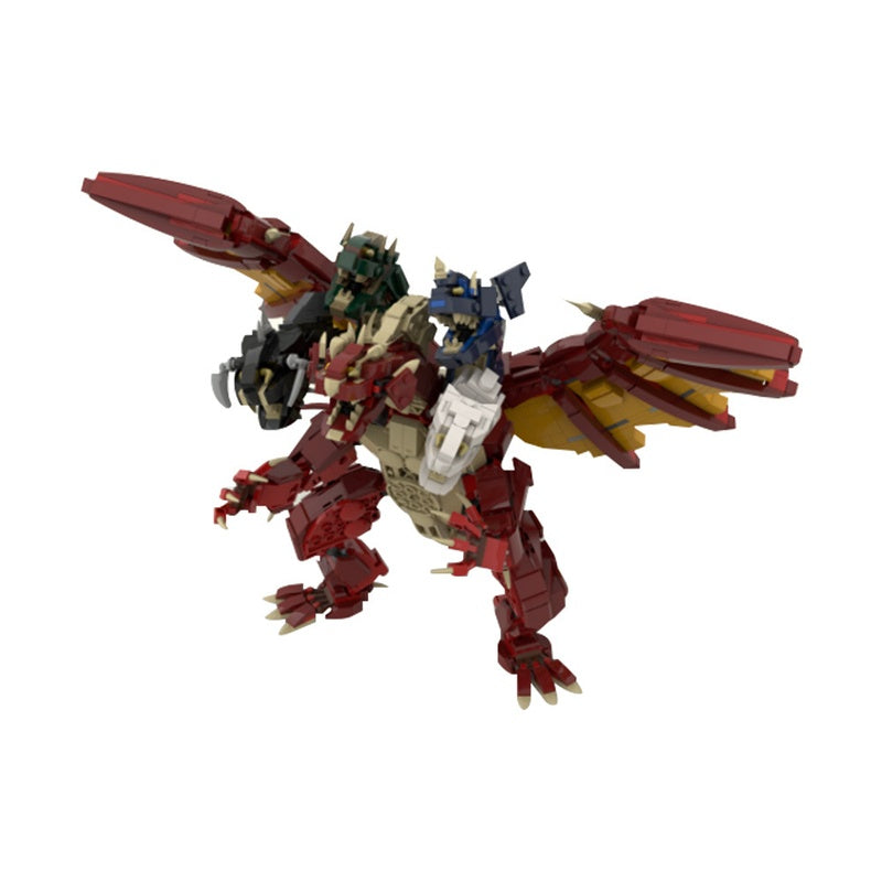 Five-Headed Dragon MOC Building Kit | Fantasy Creature Figure - 1