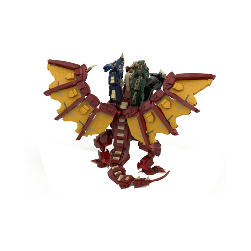 Five-Headed Dragon MOC Building Kit | Fantasy Creature Figure - 3