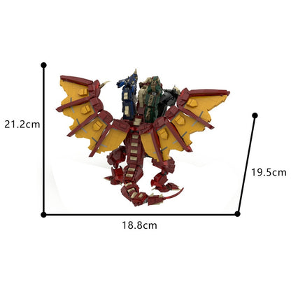 Five-Headed Dragon MOC Building Kit | Fantasy Creature Figure - 4