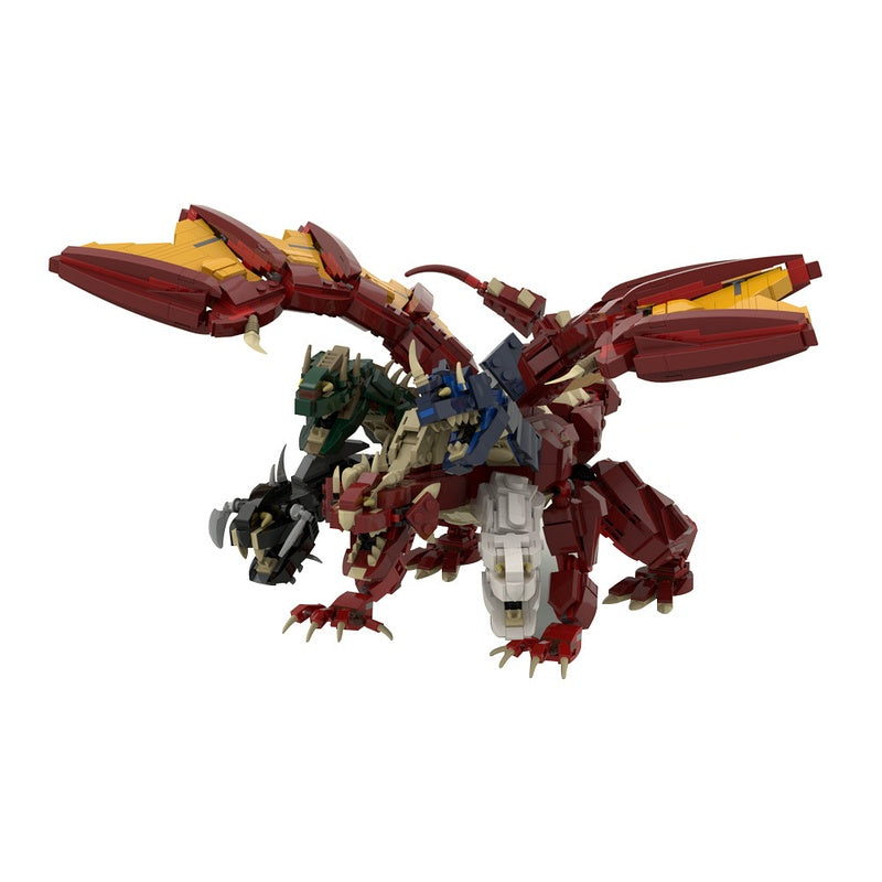 Five-Headed Dragon MOC Building Kit | Fantasy Creature Figure - 5