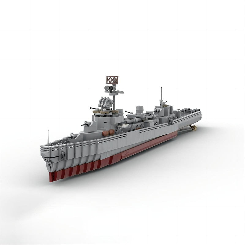 Fletcher-Class Destroyer Warship MOC Building Kit | 1:200 Scale - 2