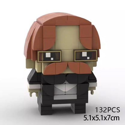 flitwick brickheadz moc building kit | harry potter | compatible with lego - 1