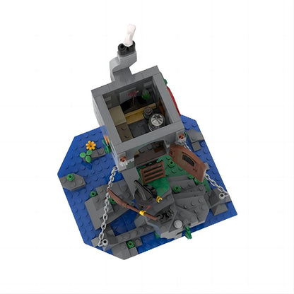 Floating Tensegrity Witch Hut MOC Fantasy Architecture Building Kit - 3
