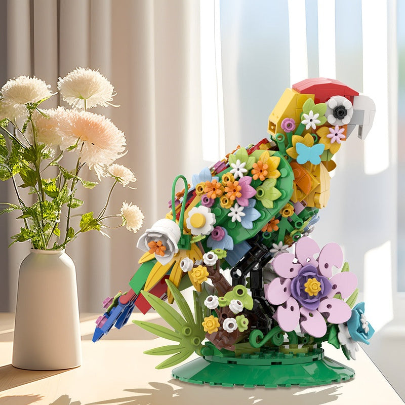 Floral Bird MOC Building Kit – Decorative Flowers & Bird Display Model - 4