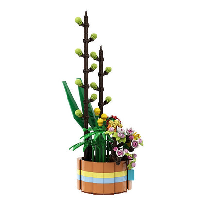 Flower Basket MOC Building Kit | Floral Display Custom Construction Kit - 3