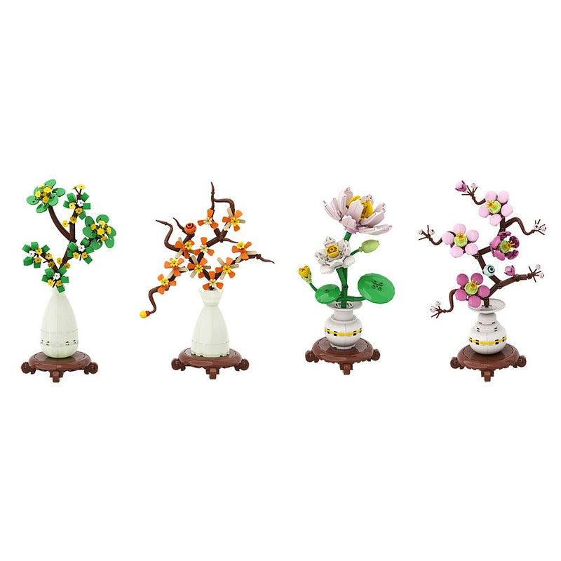 Flower Pot Planting MOC Building Kit | Botanical Potted Plant Display - 1