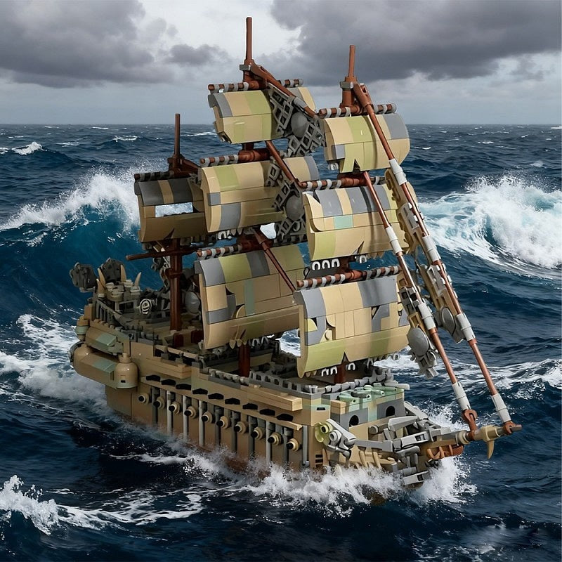 Flying Dutchman Ghost Pirate Ship MOC Building Kit - 7