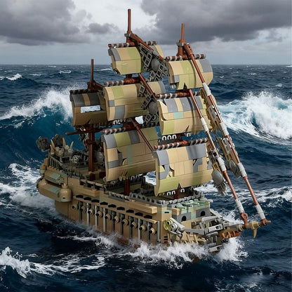 Flying Dutchman Ghost Pirate Ship MOC Building Kit - 7