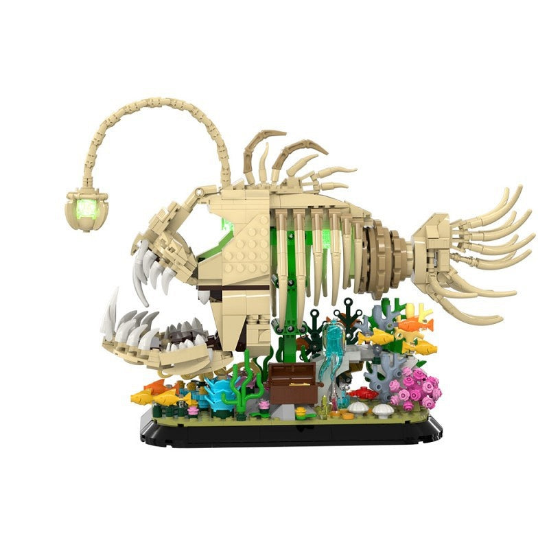 Fossil Anglerfish Deep Sea Creature Building Kit | LEGO-Compatible MOC - 1