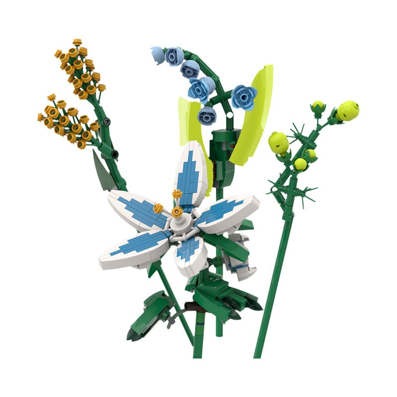 Four Fantasy Botanical Flowers MOC Building Kit - 1