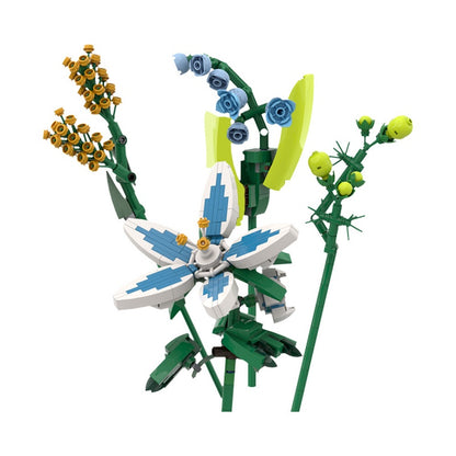 Four Fantasy Botanical Flowers MOC Building Kit - 1