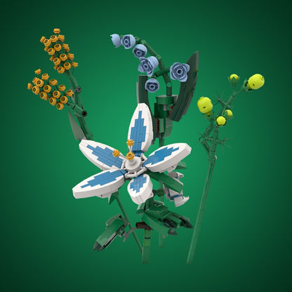 Four Fantasy Botanical Flowers MOC Building Kit - 2