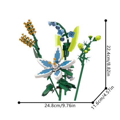 Four Fantasy Botanical Flowers MOC Building Kit - 3