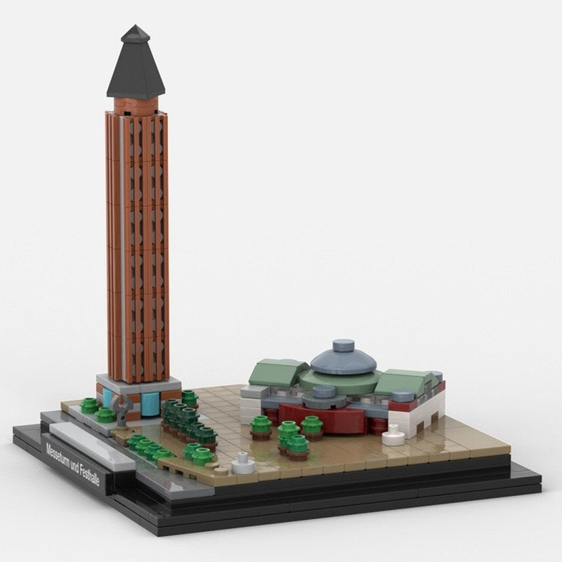 Frankfurt Messeturm and Festhalle Skyline Building Kit | LEGO-Compatible MOC - 2