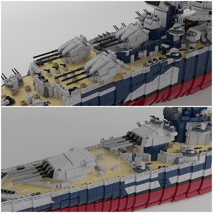 French Battleship Richelieu Building Kit | 1:200 | LEGO-Compatible MOC - 4
