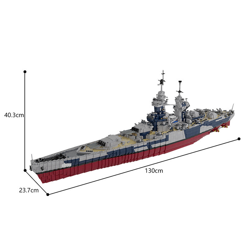 French Battleship Richelieu Building Kit | 1:200 | LEGO-Compatible MOC - 5