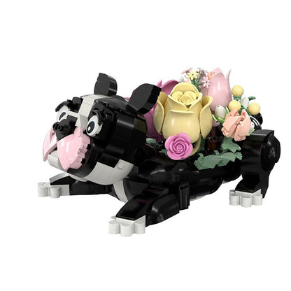 French Bulldog Flower Bouquet Building Kit | LEGO-Compatible MOC - 3