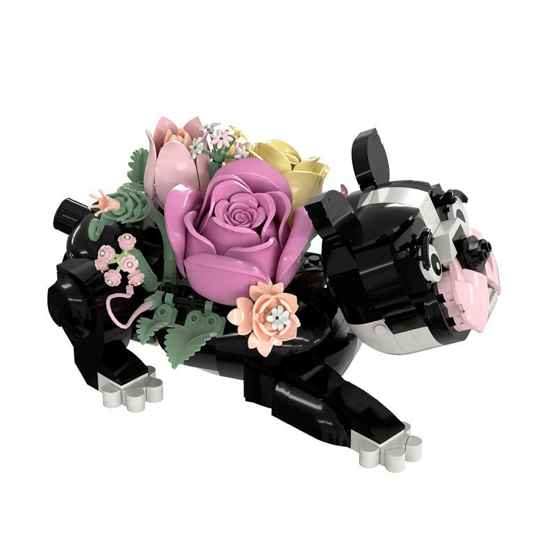 French Bulldog Flower Bouquet Building Kit | LEGO-Compatible MOC - 4