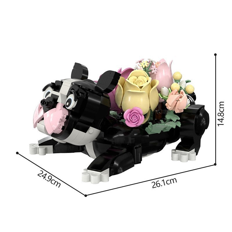 French Bulldog Flower Bouquet Building Kit | LEGO-Compatible MOC - 6