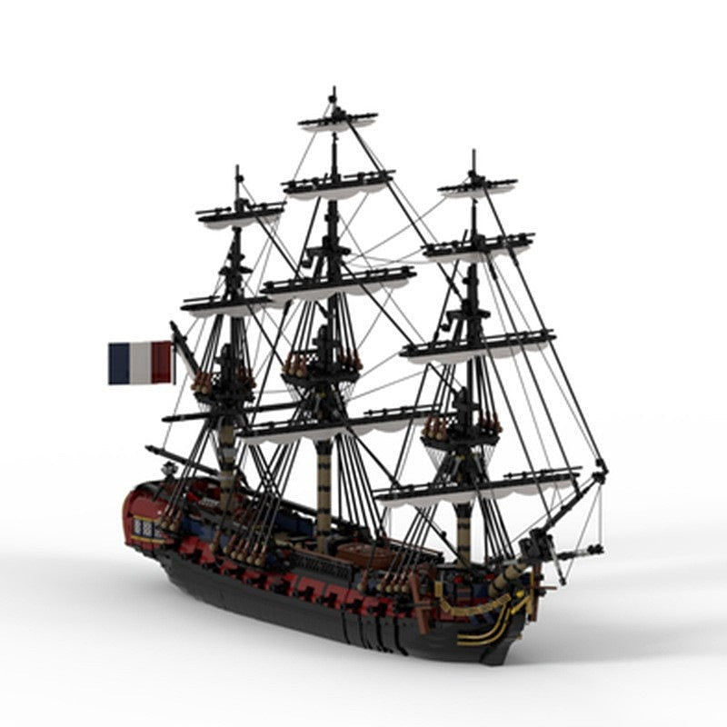 French Frigate LEmeraude 28-Gun Historical MOC Building Kit - 4