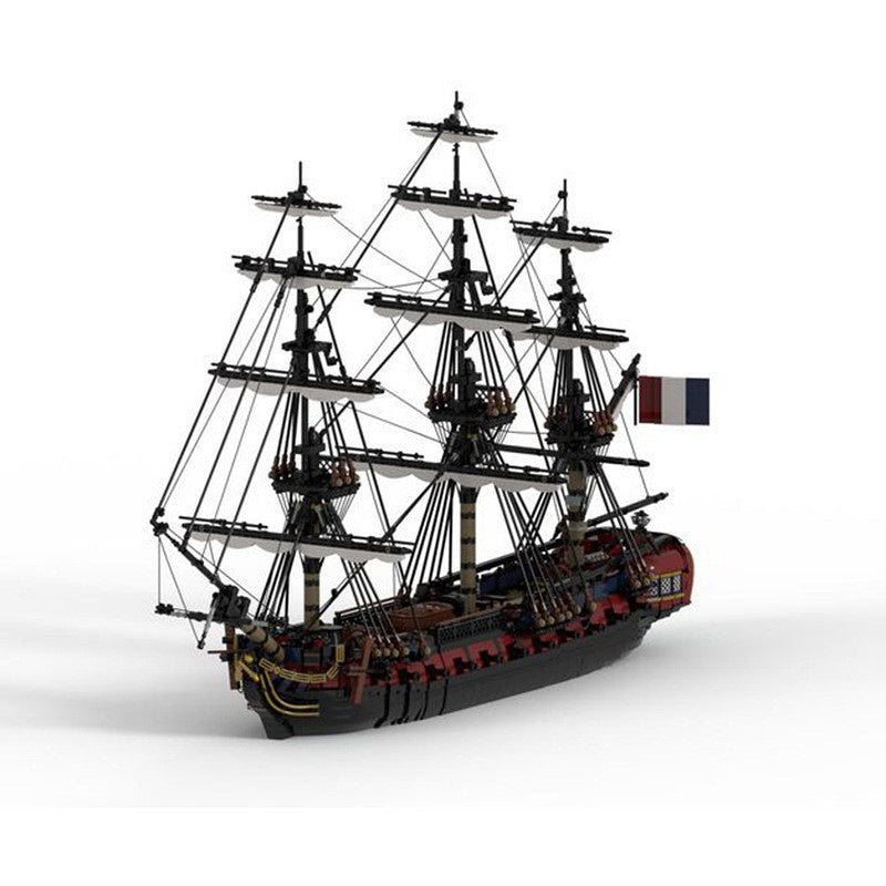 French Frigate LEmeraude 28 Gun Historical Ship Building Kit | LEGO-Compatible MOC - 1