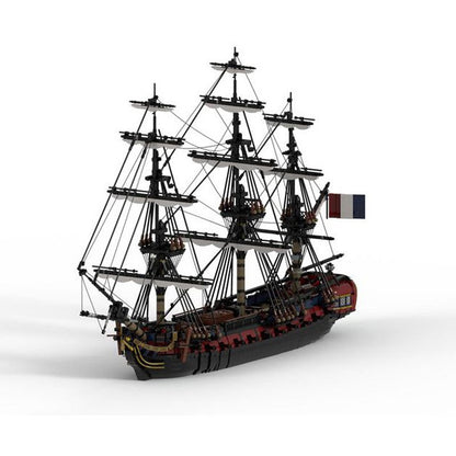 French Frigate LEmeraude 28 Gun Historical Ship Building Kit | LEGO-Compatible MOC - 1