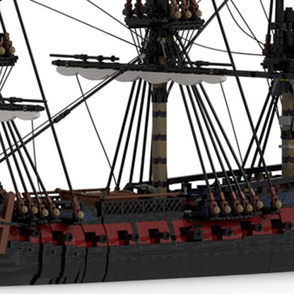French Frigate LEmeraude 28 Gun Historical Ship Building Kit | LEGO-Compatible MOC - 2