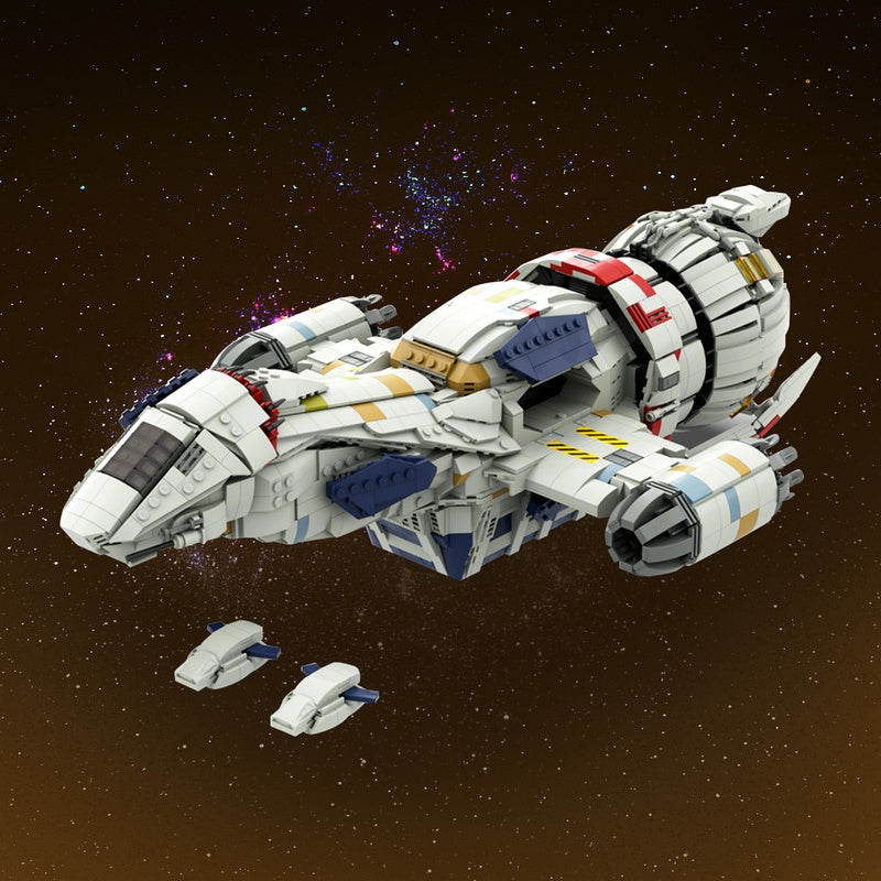 Frontier Space Cargo Transport Ship Building Kit |  Mid Scale LEGO-Compatible MOC - 1