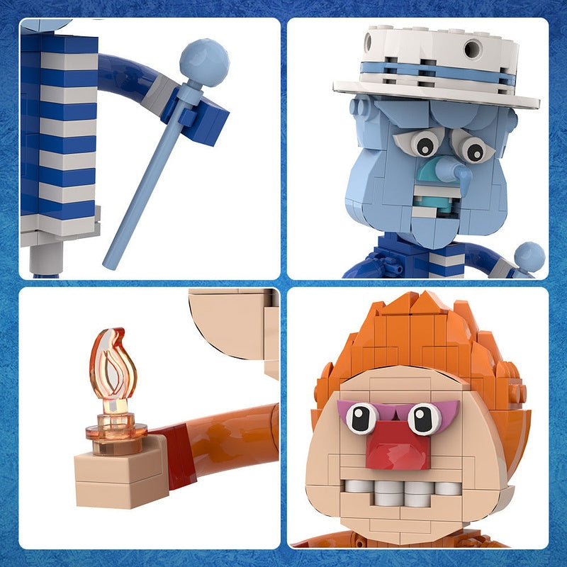 Frost & Flame Cube Character MOC Building Kit - 6