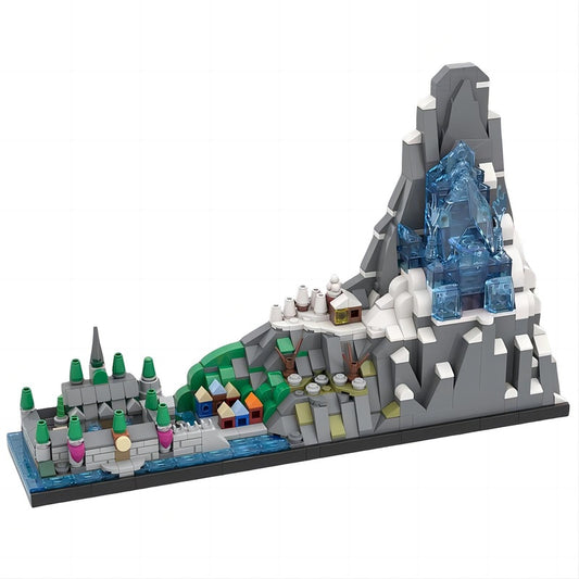 Frozen Kingdom Skyline MOC Building Kit | Winter Fantasy Architecture Model - 1