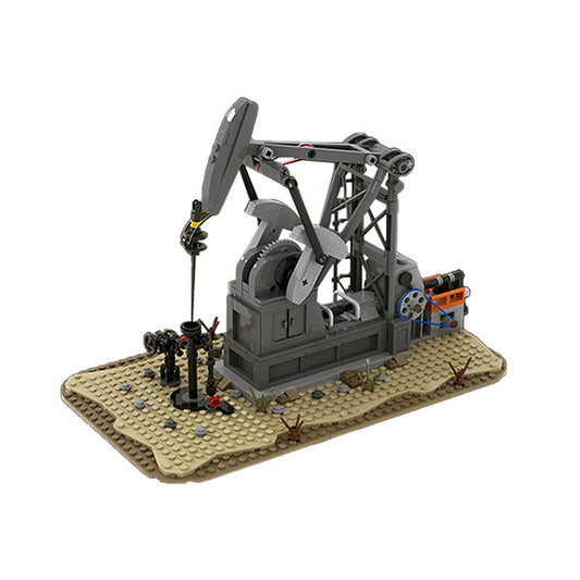 Functioning Oil Pump Jack Oil Derrick Building Kit | LEGO-Compatible MOC - 1