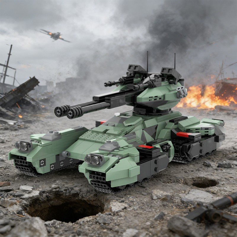 Futuristic Heavy Multi-Track Battle Tank Building Kit | LEGO-Compatible MOC - 5