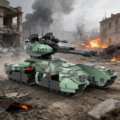 Futuristic Heavy Multi-Track Battle Tank Building Kit | LEGO-Compatible MOC - 6