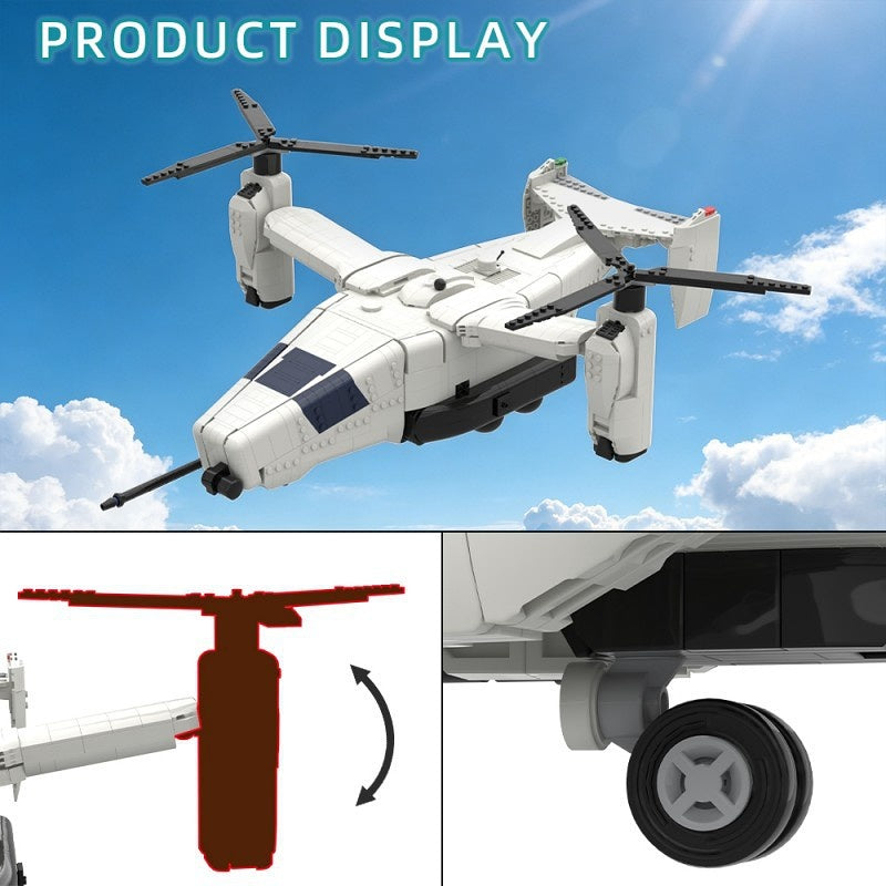 Futuristic Multirole Aerial Vehicle MOC Building Kit | Twin-Rotor Concept - 6