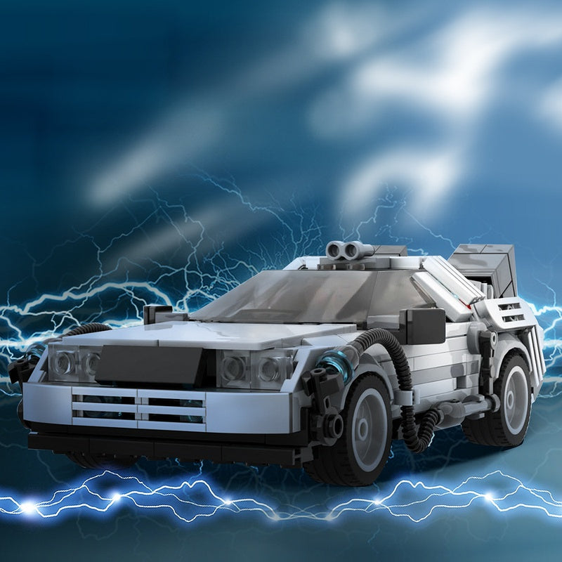 Futuristic Time Travel Car Building Kit | 8-Wide LEGO-Compatible MOC - 1