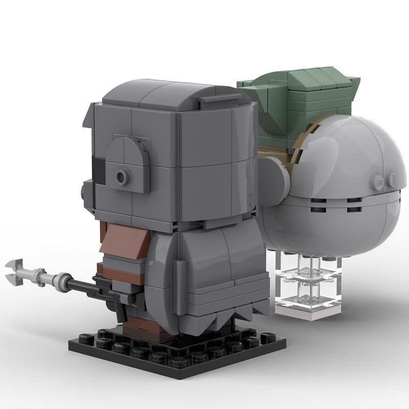 Galactic Bounty Hunter & Space Child Brickheadz Building Kit | LEGO-Compatible MOC - 2