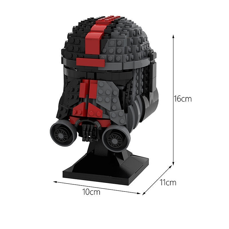 Galactic Commando Helmet MOC Building Kit Futuristic Display Model - 3