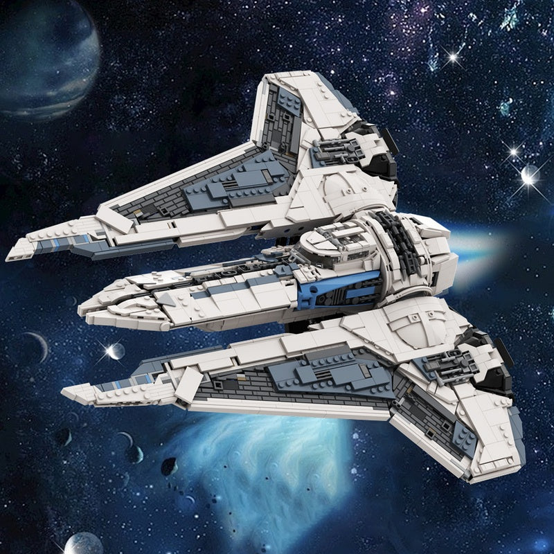 Galactic Hunter Gauntlet Fighter Space Transport Building Kit | LEGO-Compatible MOC - 1