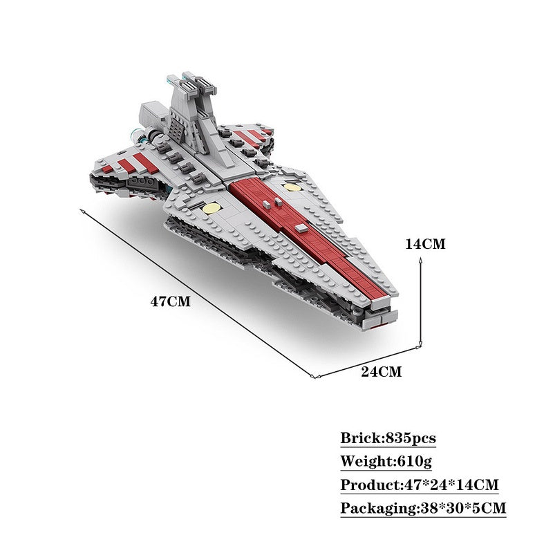 Galactic Republic Capital Ship Cruiser Building Kit | LEGO-Compatible MOC - 3