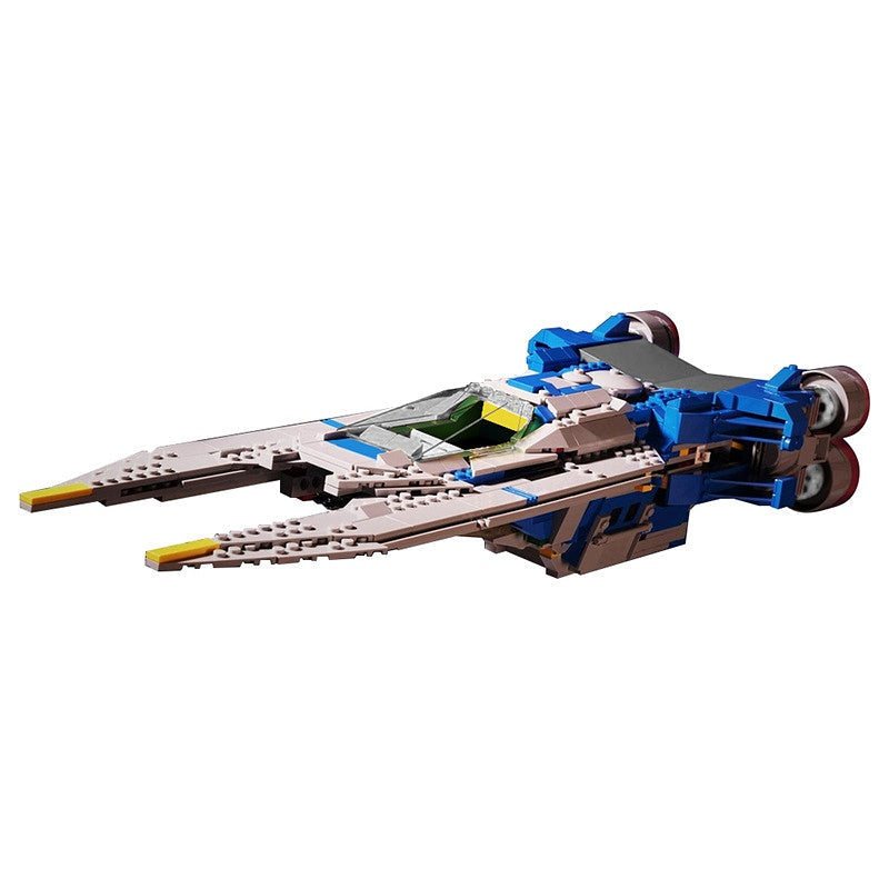 Galaxy Wing-Fold Transport Shuttle Building Kit | LEGO-Compatible MOC - 1