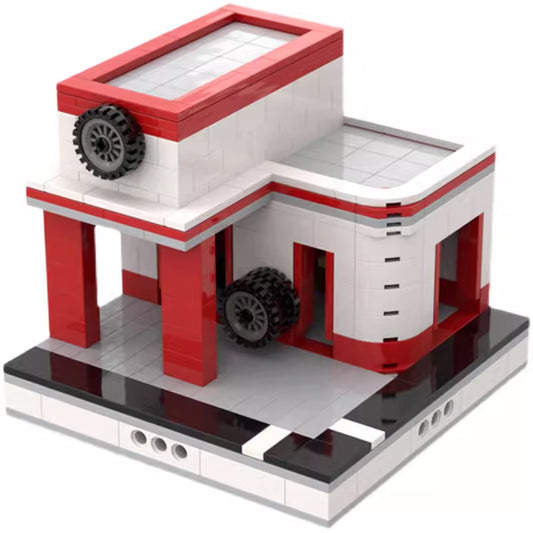 garage for a mini modular city building set | moc-33928 - 1