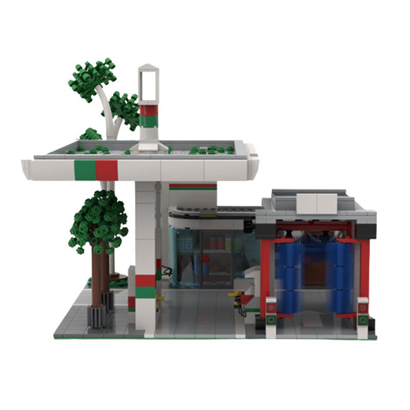 Gas Station Building Kit | LEGO-Compatible MOC - 1