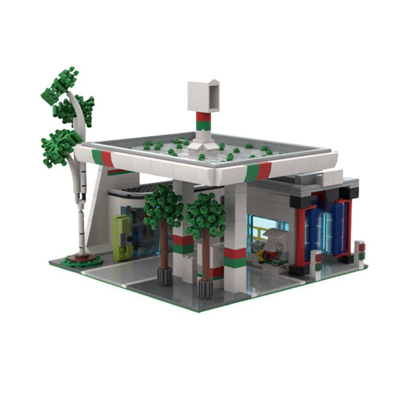 Gas Station Building Kit | LEGO-Compatible MOC - 2