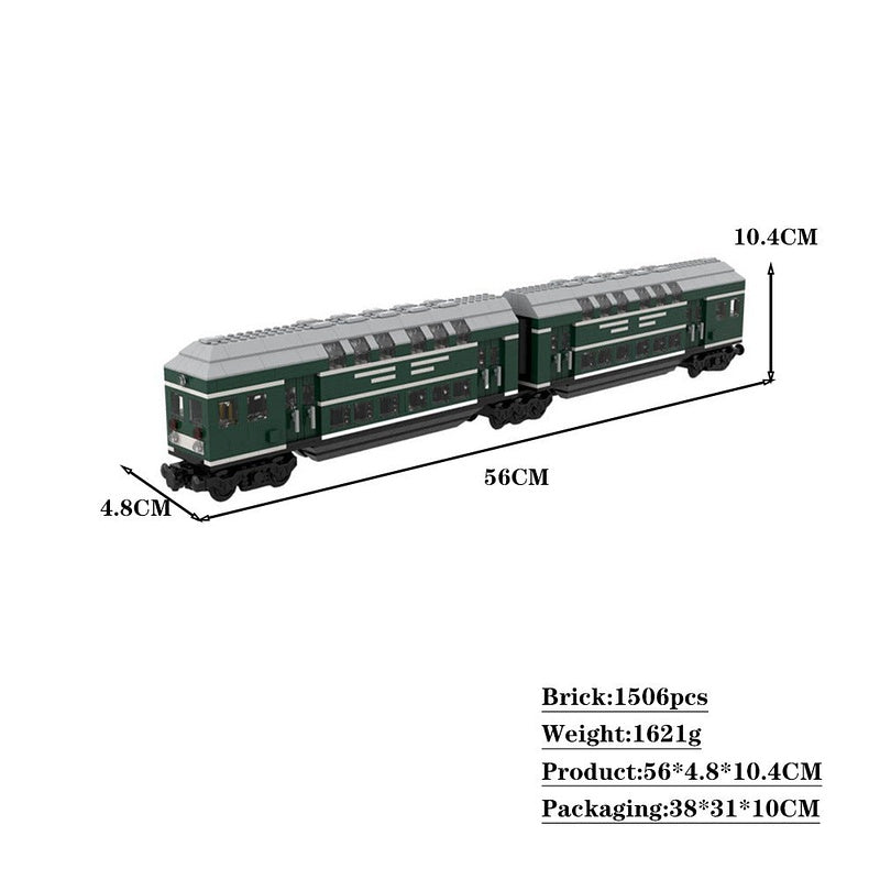 German Doppelstockwagen Train Car MOC Building Kit Double-Decker Wagon - 4