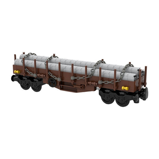 German Railway DB Flatbed Wagon MOC Building Kit | Industrial Rail Model - 1