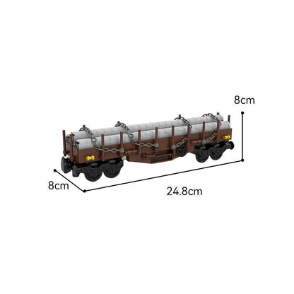 German Railway DB Flatbed Wagon MOC Building Kit | Industrial Rail Model - 3