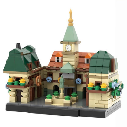 German Village Clock Tower Courtyard MOC Building Kit - 2