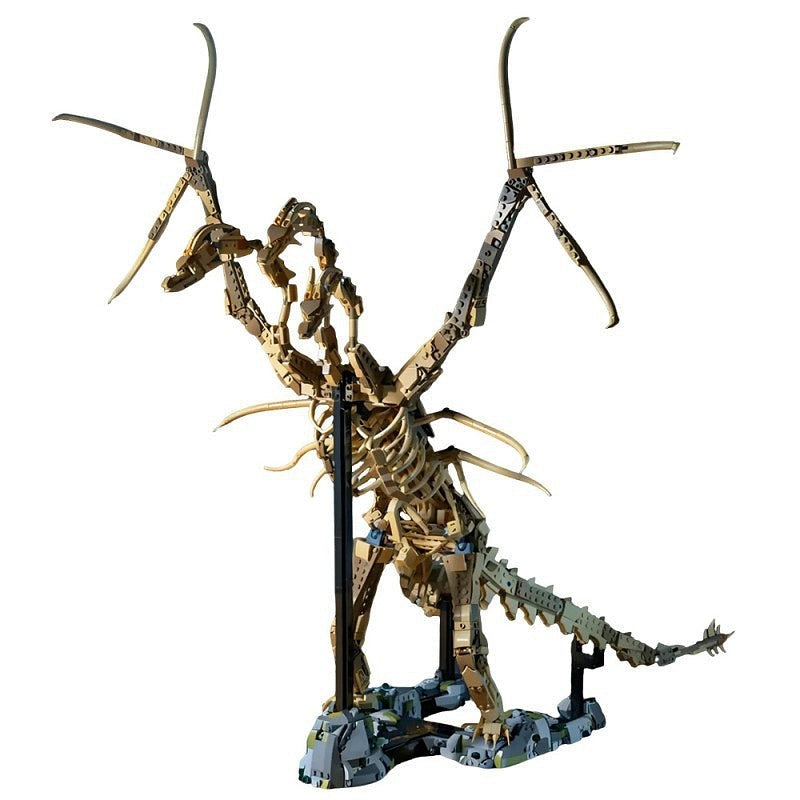 Giant Three-Headed Dragon Fossil Skeleton MOC Building Kit - 1
